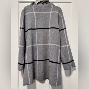 NWOT Tahari Mock Neck Windowpane Knit Sweater Size Large